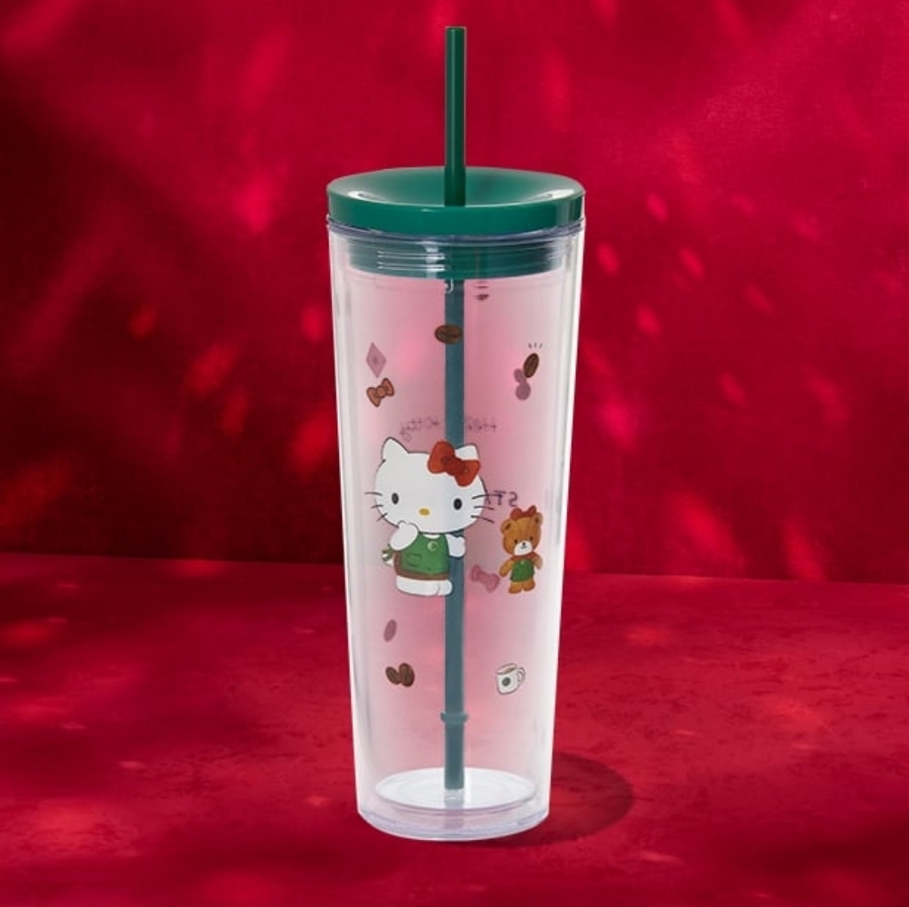 Viral 🎥 Limited Edition Starbucks x Hello Kitty Cold Cup Tumbler, 2025